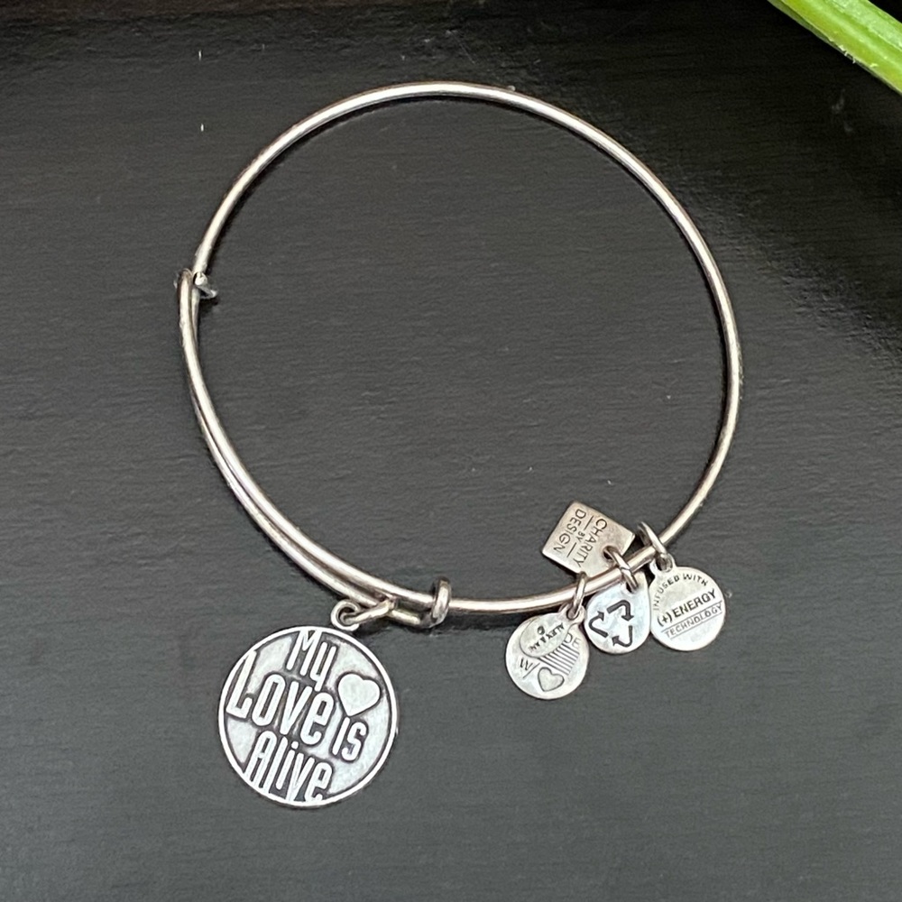 ALEX and ANI My Love is Alive Expandable Wire Rafaelian Silver Bangle Bracelet
